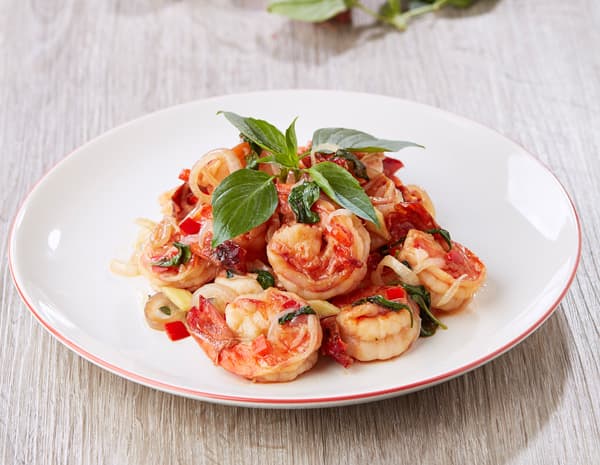 Stir-Fried Prawns with Oyster Sauce and Basil